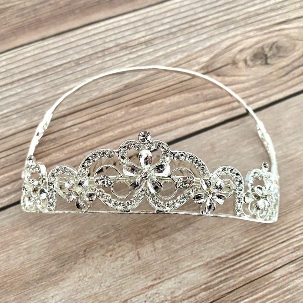 Bridal Tiara - silver color with crystals